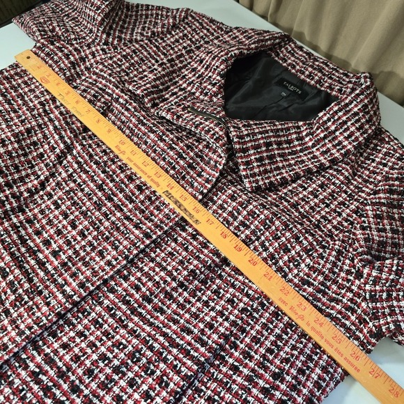 Talbots Jacket Womens 24W Red‎ Black Full Zip Long Sleeve Lined Career Preppy - Picture 10 of 13
